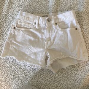 Women’s white frame denim cut off shorts size 24